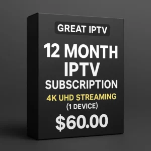 GreatIPTV 12-Month Yearly Subscription - Biggest Savings